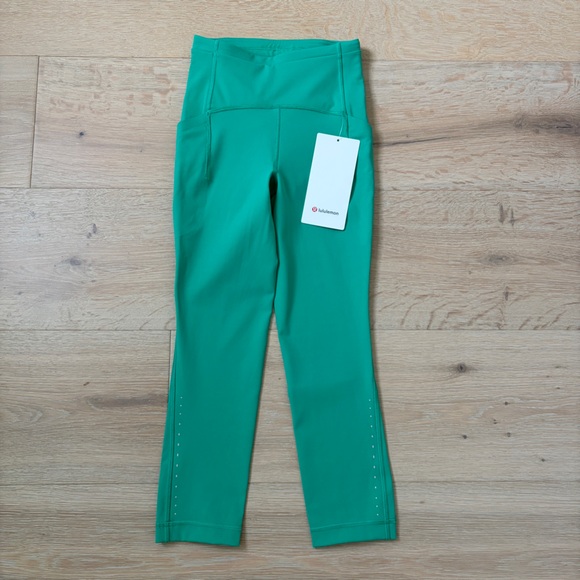 $118 Lululemon Swift Speed HR Crop 21” Green Running Leggings Gym Sz 0 NWT*M16 - Picture 3 of 6
